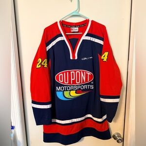 Vintage 90s Chase Authentics NASCAR Jeff Gordon #24 DuPont hockey jersey Sz XL